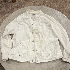 Christopher & Banks Cream Jean Jacket